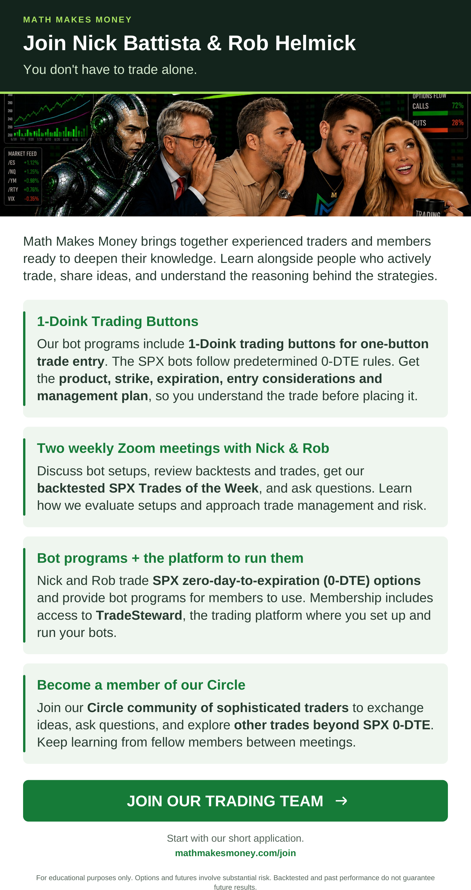 Join the Math Makes Money Trading Team — tap to join