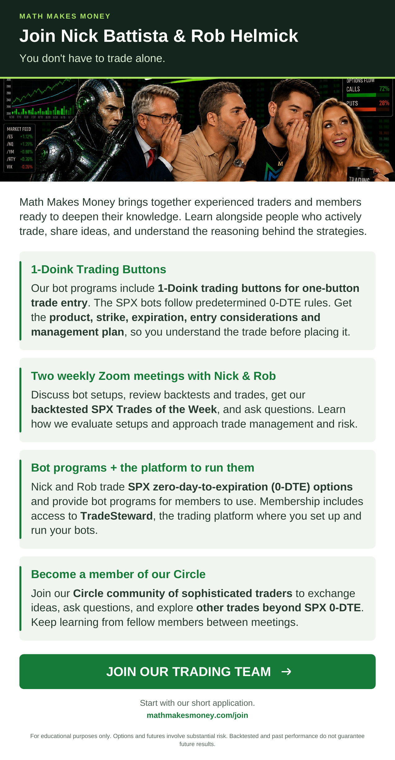 Join the Math Makes Money Trading Team with Nick Battista and Rob Helmick (tap to join)