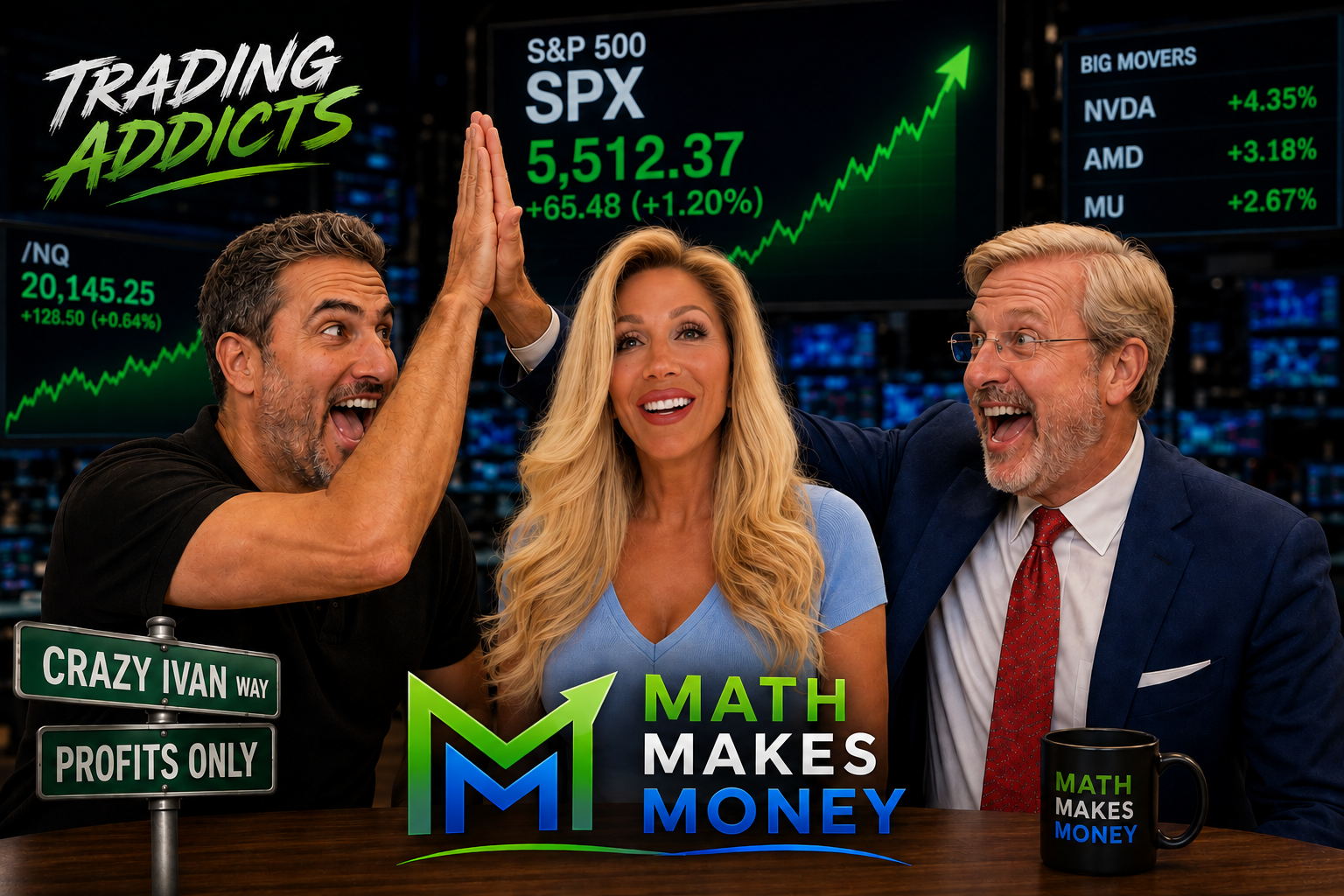 The Math Makes Money Show - Maria, Rob, Nick and Barbie the poodle